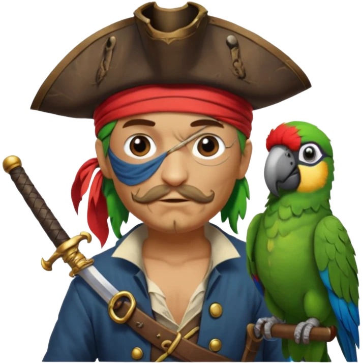 pirate and parrot emoji