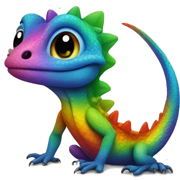 Rainbow lizard emoji