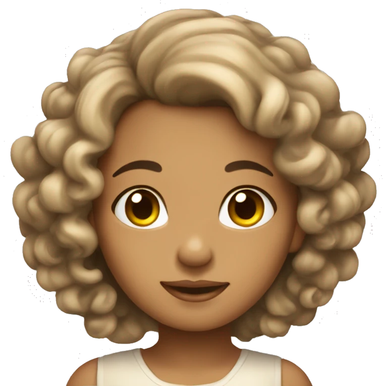 tan angel girl with long black curls emoji
