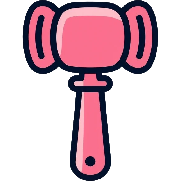 light pink gavel emoji