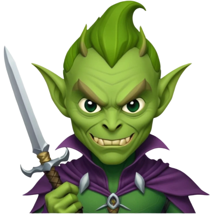 green goblin - pointy ears, dagger emoji