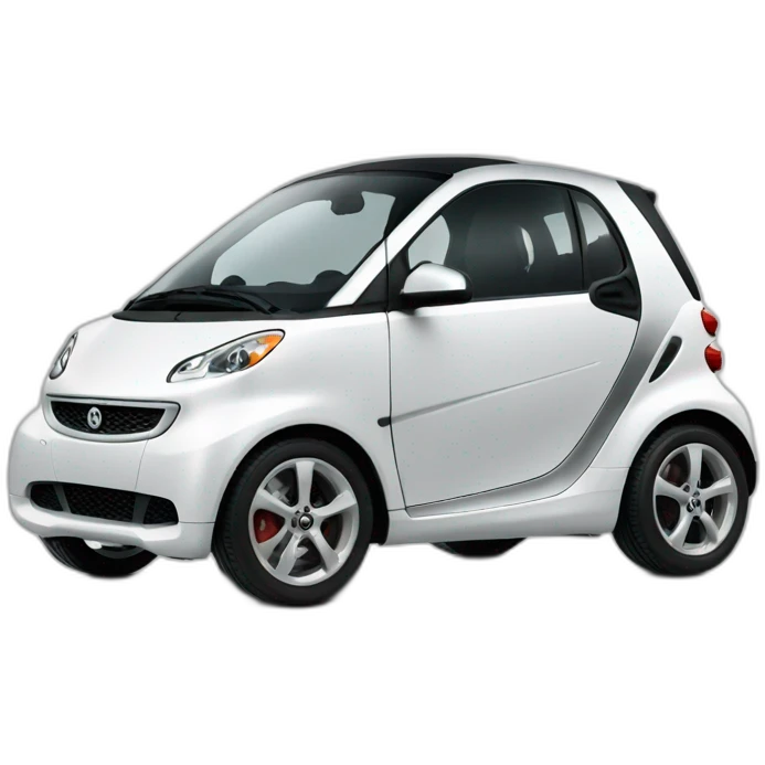 smart car in white and silver emoji