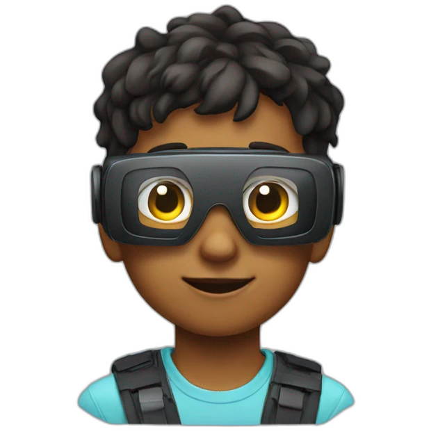 boy wearing VR glasses emoji
