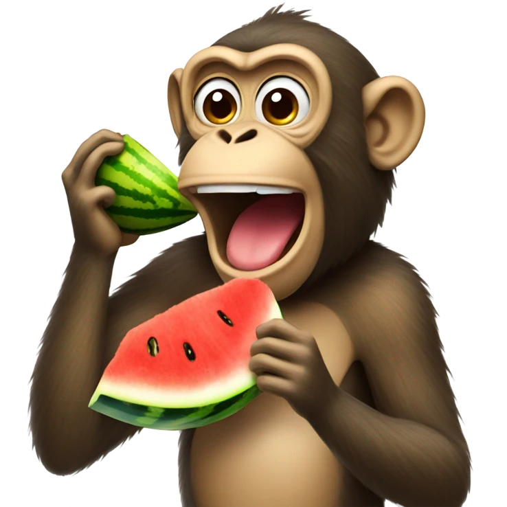Monkey eating watermelon  emoji