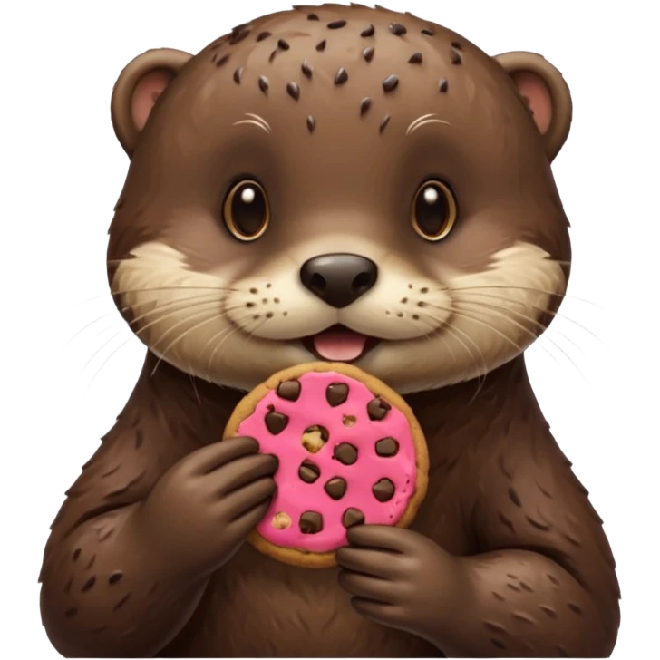 otter eating cookie emoji