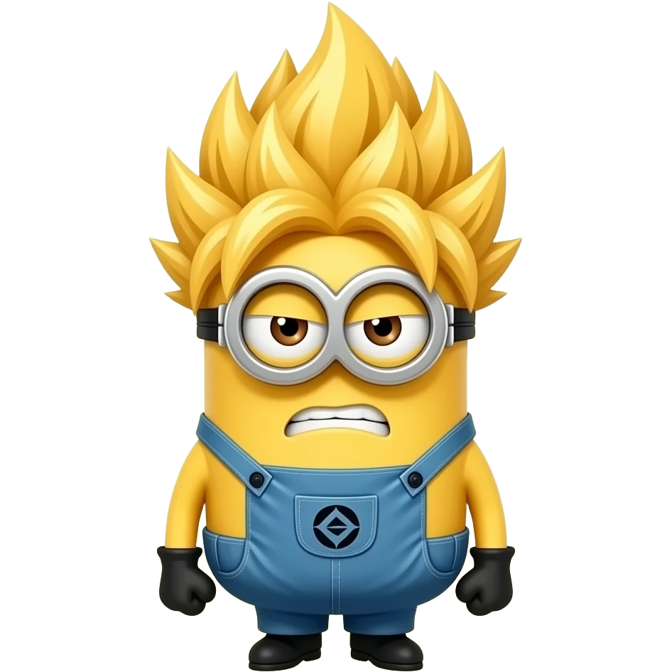 make a minion look like thjey are going super sayian  make look more angry and make glowing aura around it emoji