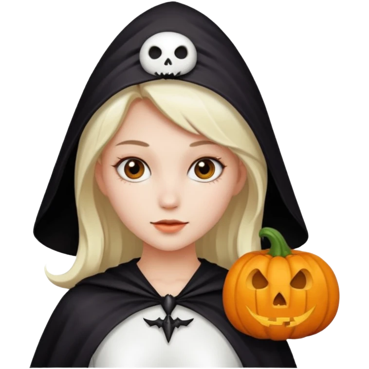 girl with Halloween white costumes emoji