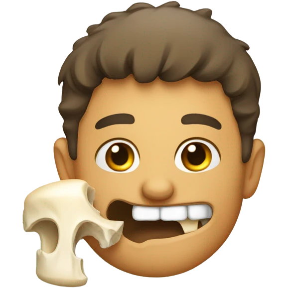 man eating a bone emoji