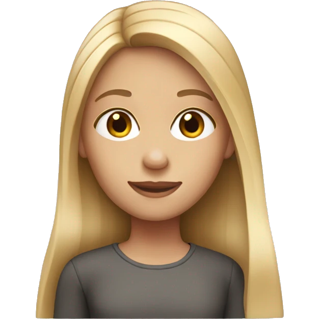 Girl with straight long blonde hair emoji