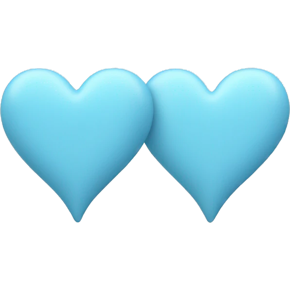 two pastel blue hearts emoji