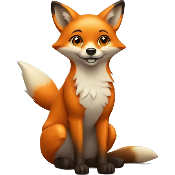 Cute orange flattered fox emoji