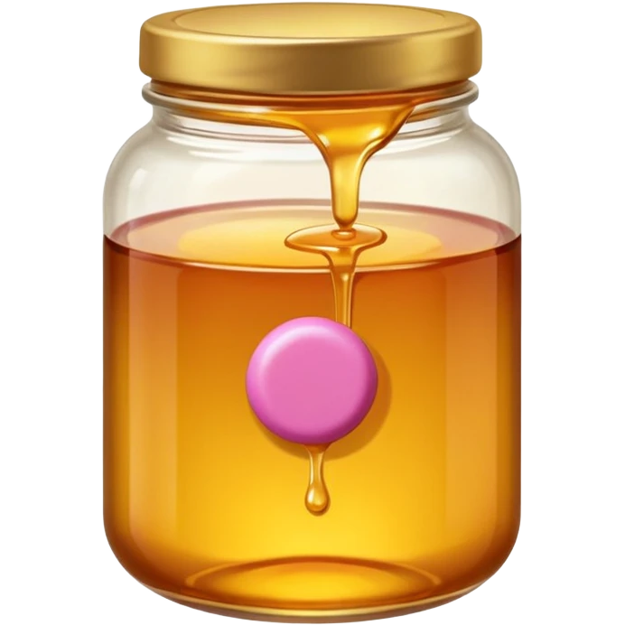 jar of honey and a pink pill (iphone emoji styled) emoji