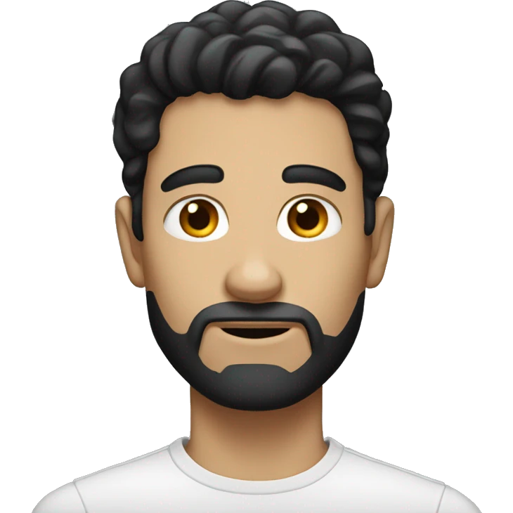 White Man with black hair emoji