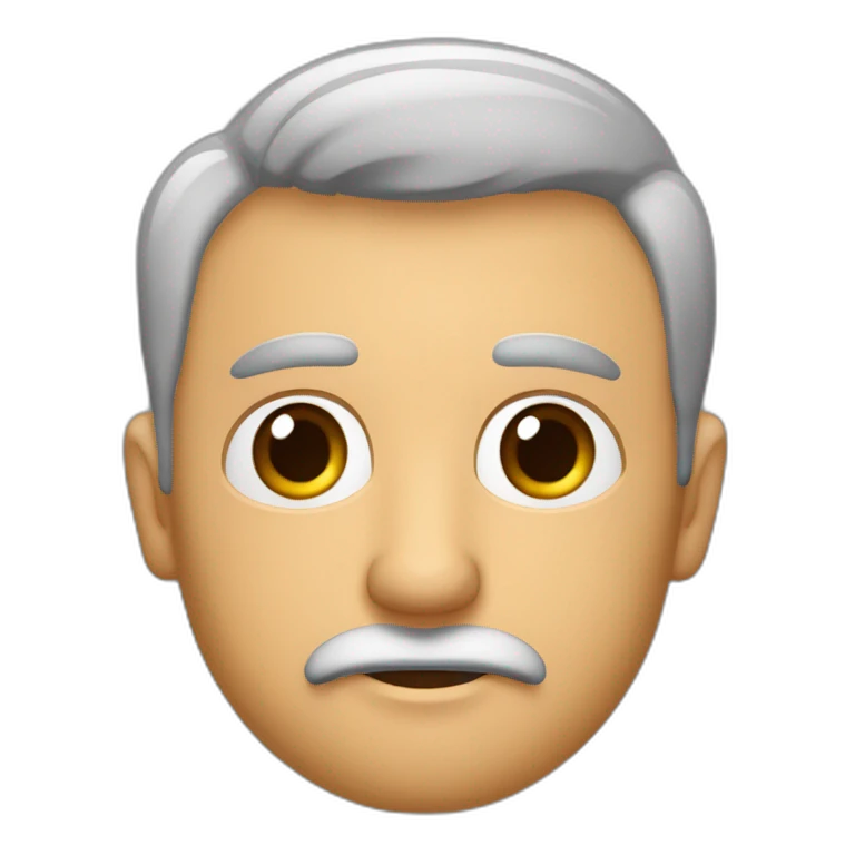 hombre  40 años guapo con barba moreno pelo engominado ojos grandes y nariz grande labios finos y cejas pobladas emoji