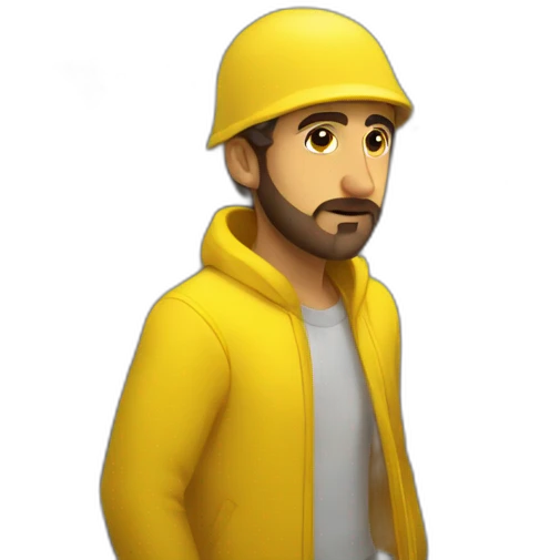 Armenian men in yellow clothing in public trasnport emoji