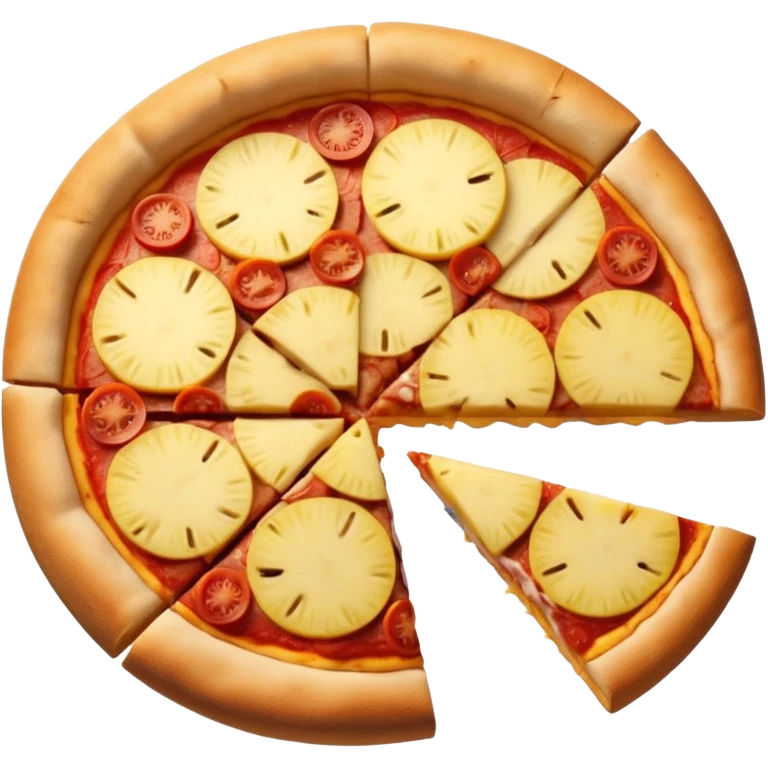 pizza slice with half a pineapple on top, apple style emoji emoji