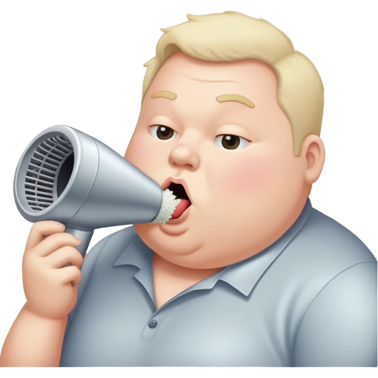 Fat person licking dryer lint emoji