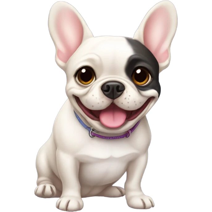 French bulldog with a color and the name Sophie on it smiling emoji