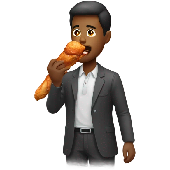man eating chicken leg emoji