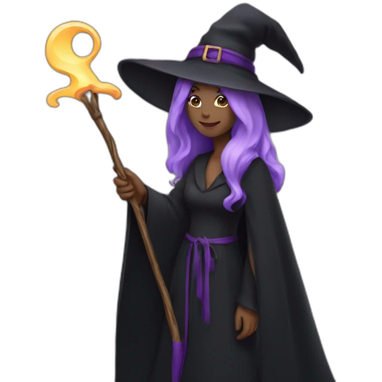 A witch holding a wand emoji