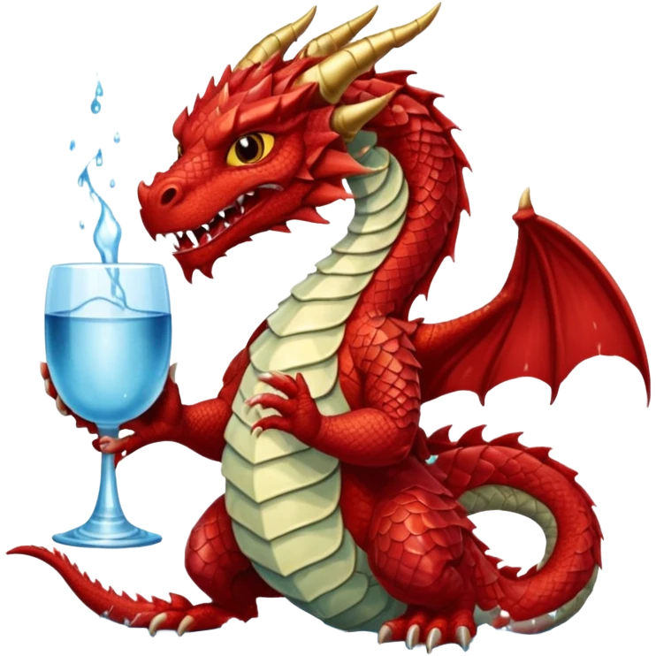 red dragon holding a drink emoji