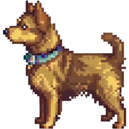 Toto the dog from Wizard of Oz, highly pixelated, side view emoji