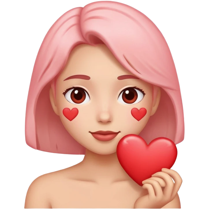 Blushing with heart  emoji