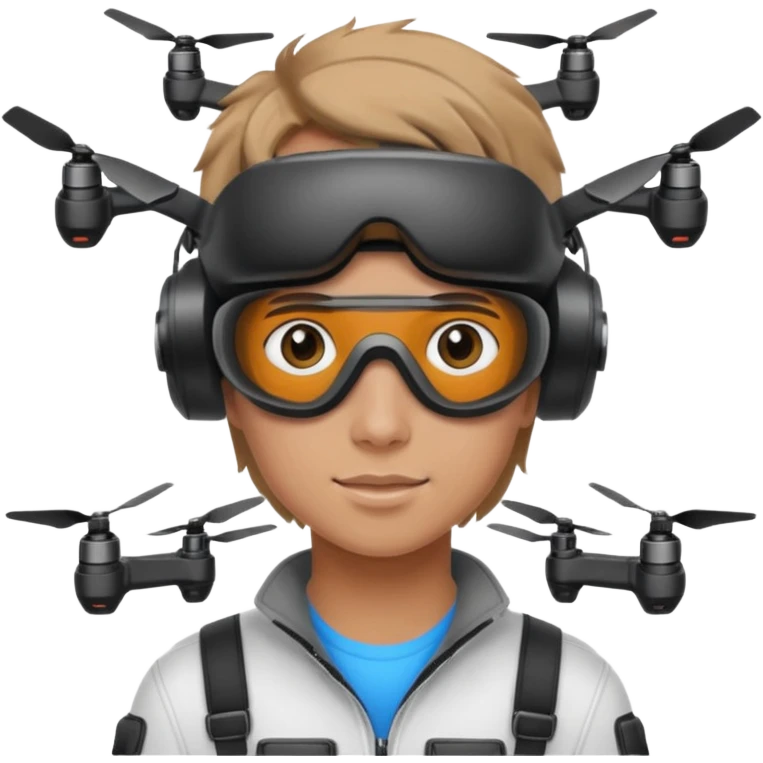 Teen with FPV goggles,Drone Pilot emoji
