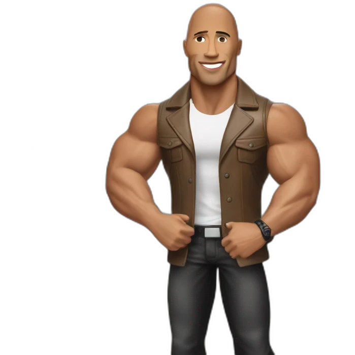The rock fusionne avec barbie emoji