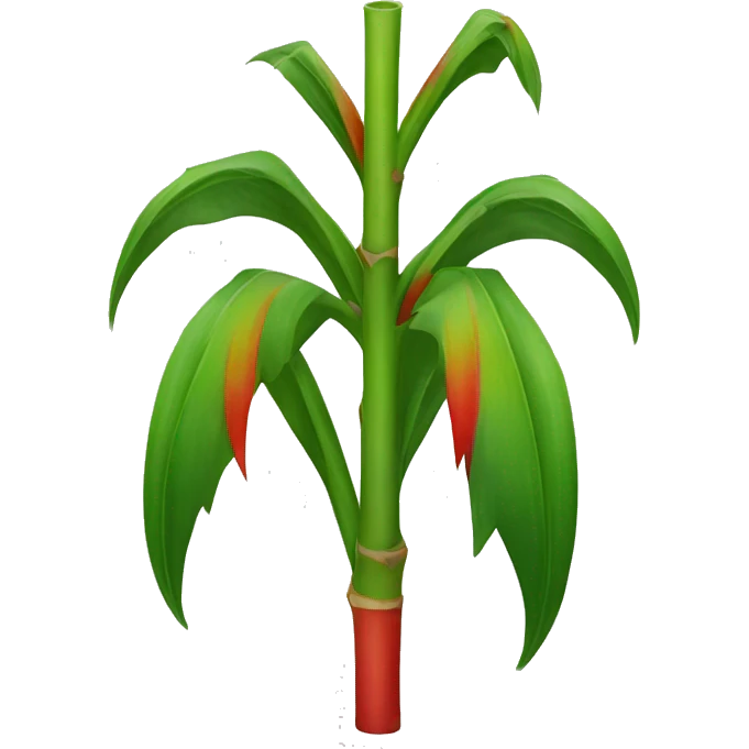 sugarcane plant with red and green emoji