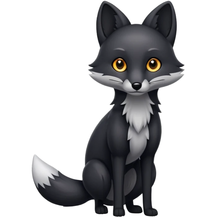 black fox black eyes emoji