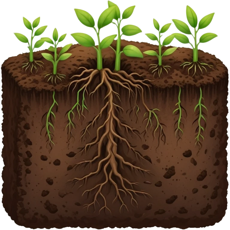 rich brown soil with small plants sprouting emoji
