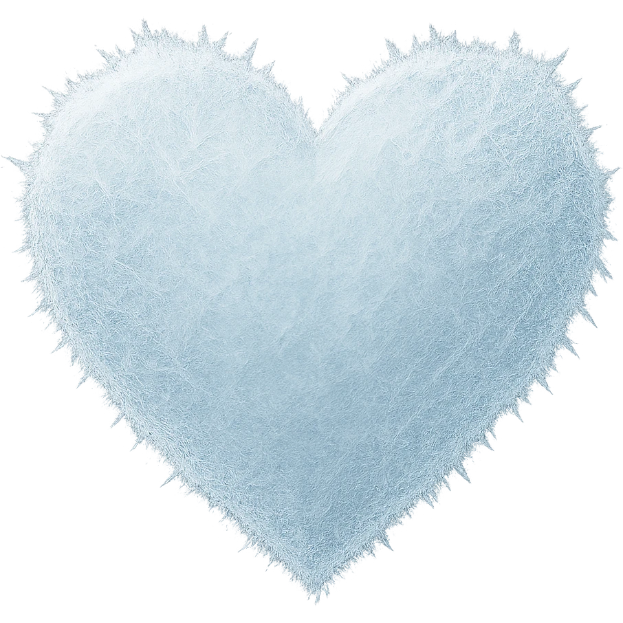 heart with a frosted ice effect, clean digital illustration emoji