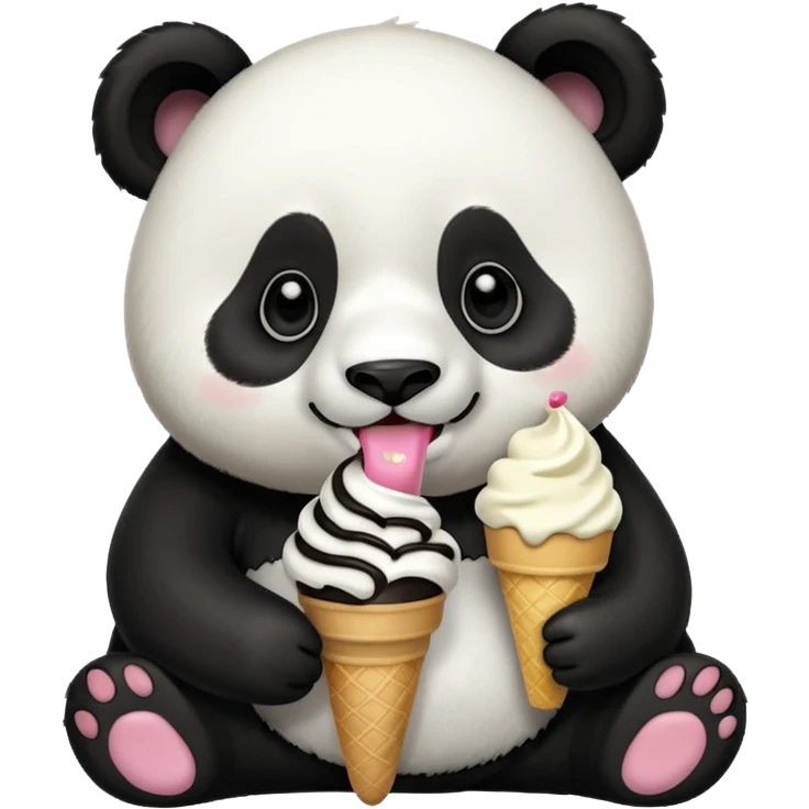Panda eating ice cream emoji