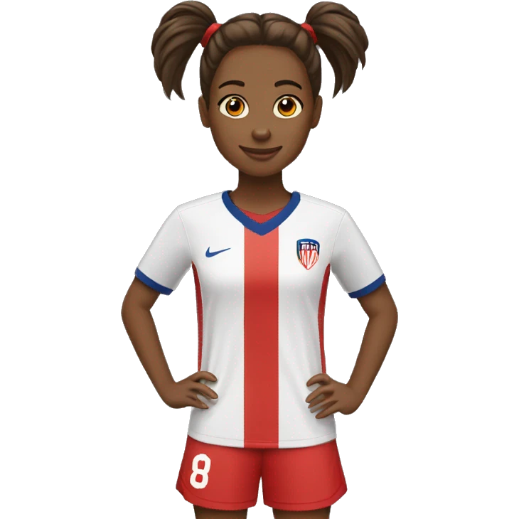Fille metisse qui tire au cahe de foot emoji