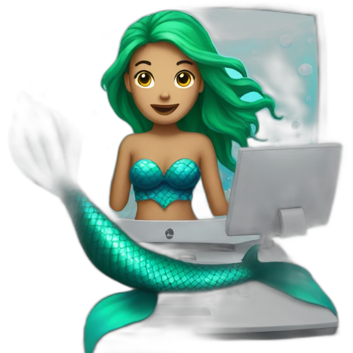 mermaid on computer emoji