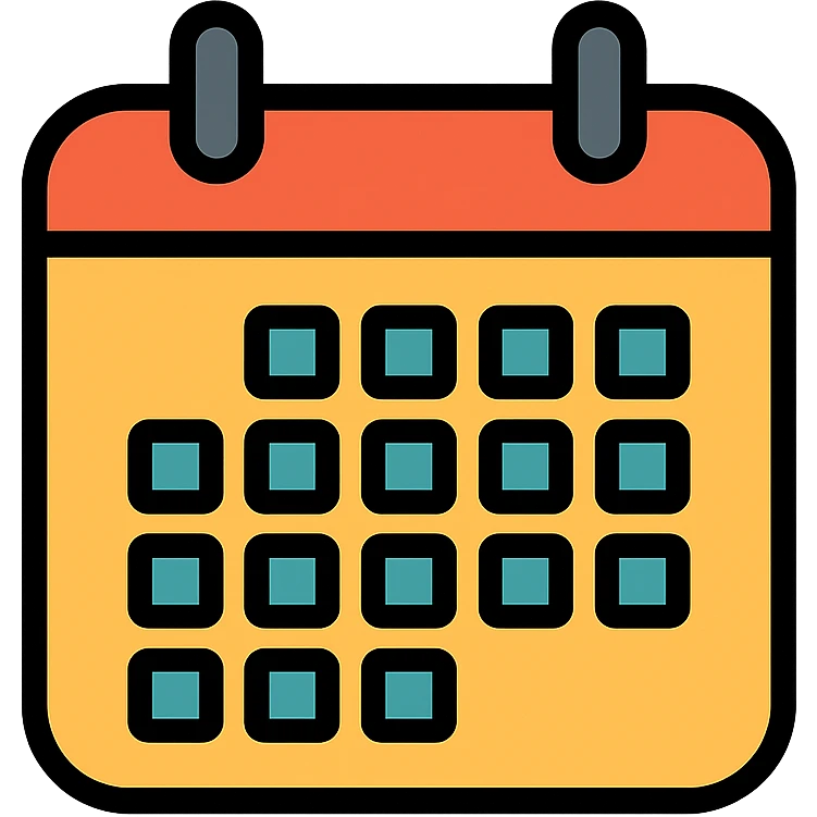 calendar icon, clean and modern, suitable for digital use emoji