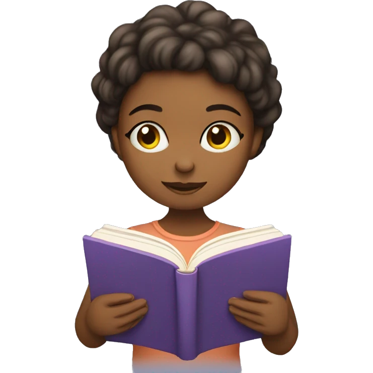 Girl reading book emoji