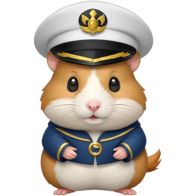 hamster wearing a captain's hat emoji