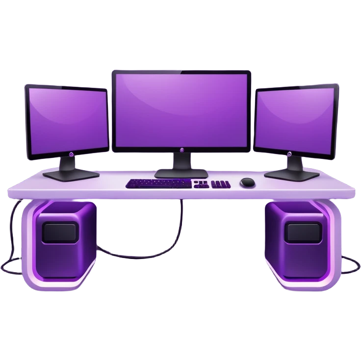 purple gaming setup with two monitors emoji