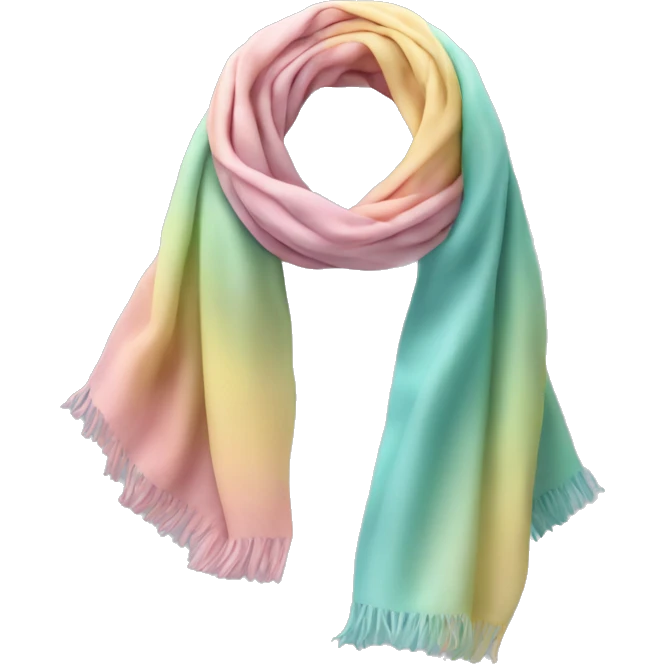 Realistic pastel folded designer scarf isolated  emoji