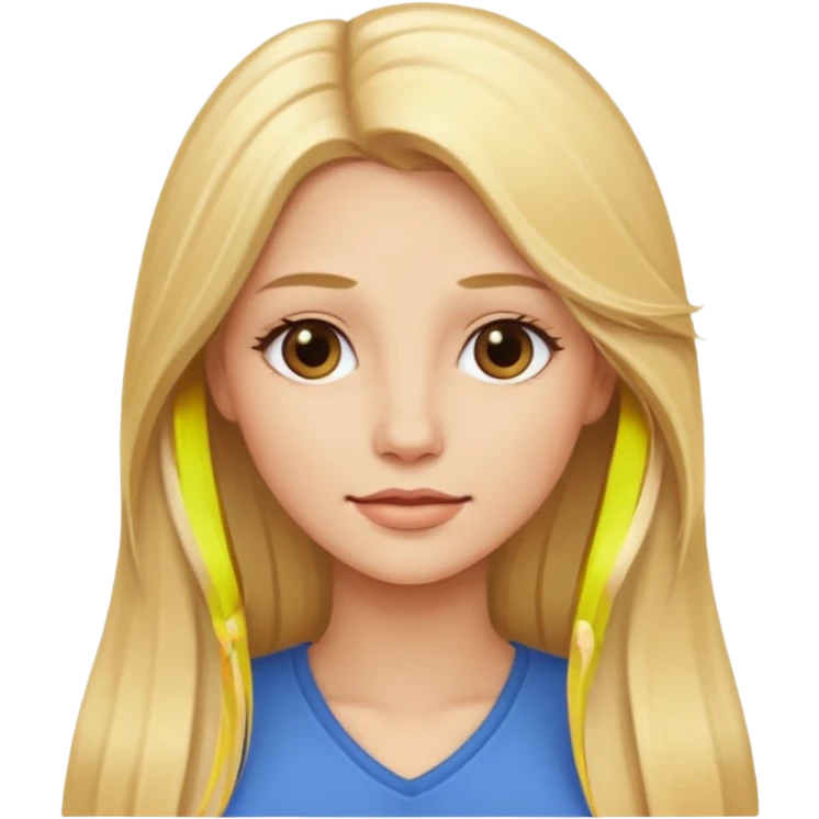 woman with long blonde hair, close-up, only head, same angle as reference photo emoji