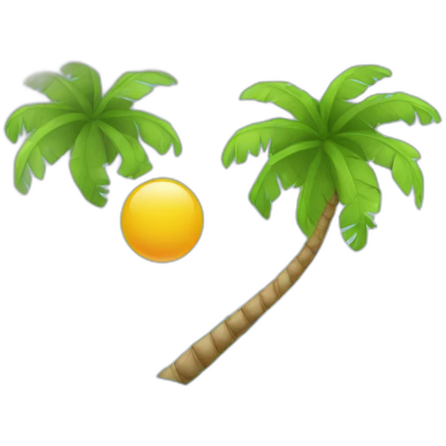 Beach, palm, suń, water emoji