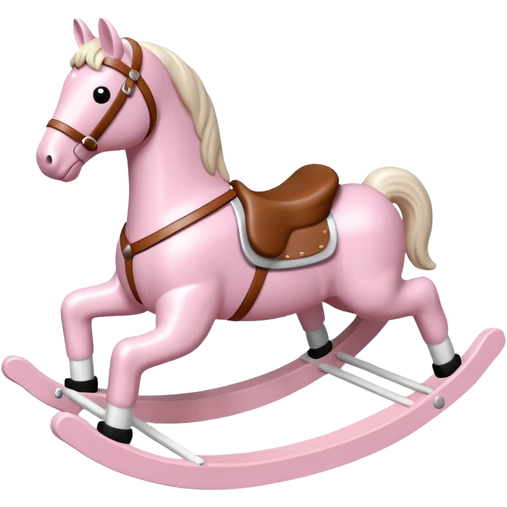 Light pink rocking horse toy for kids with white legs emoji