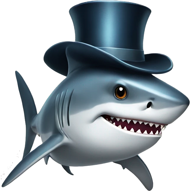 shark with tophat emoji