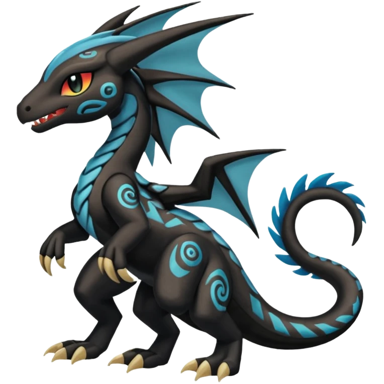 Meloetta-Stitch-Zekrom-Salandit-fusion, full body, tribal markings  emoji