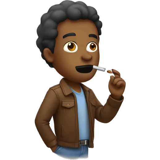 brown guy vaping emoji