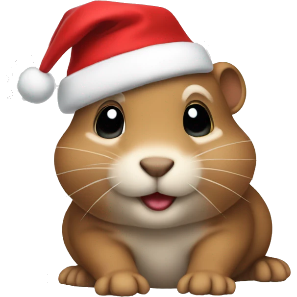 Baby gopher wearing christmas hat  emoji