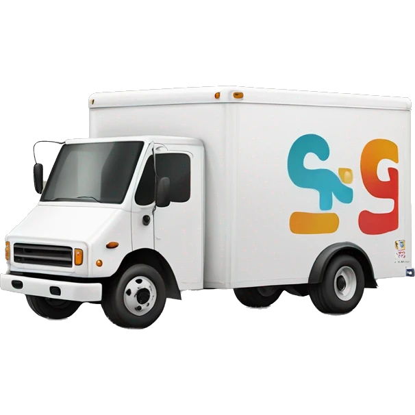 Boxtruck with letters "PGS” on the side emoji