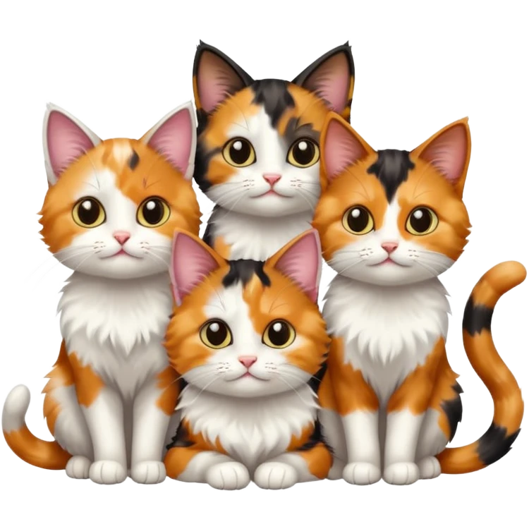 Three small cat emoji